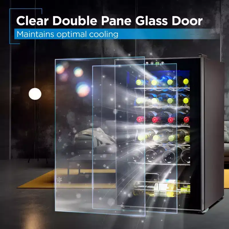 BLACK+DECKER Wine Cellar with LED Display, Black