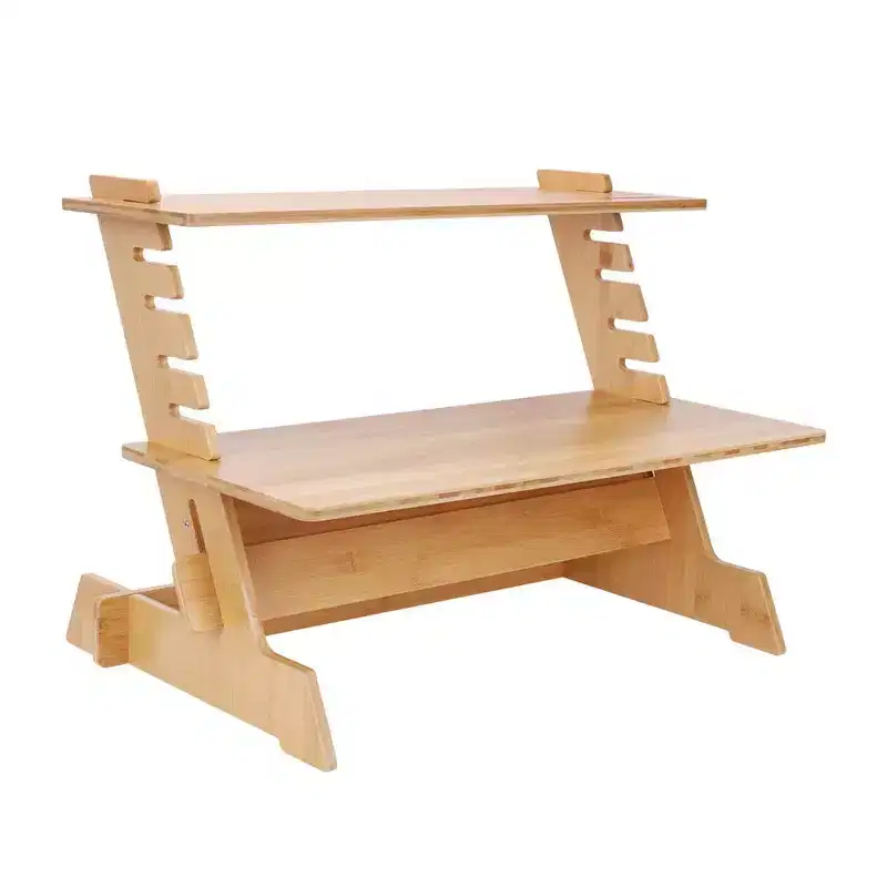 22 Inch Adjustable Bamboo Standing Desk Converter