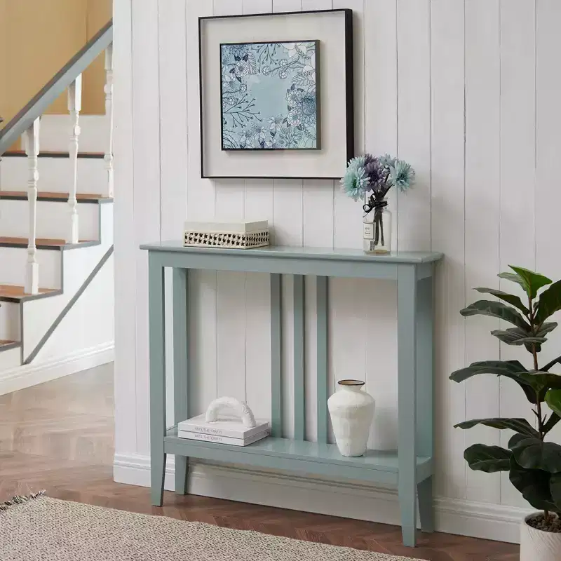 Narrow Console Table with Shelves for Entryway, Hallway or Living Room
