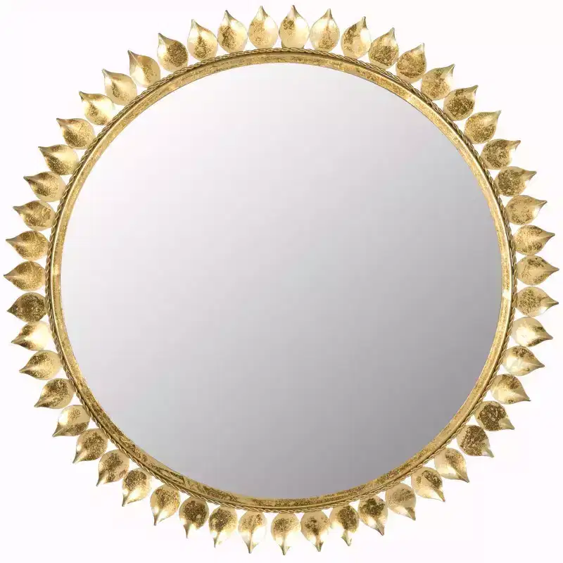 Leaf Crown Sunburst Mirror - Antique Gold - Safavieh