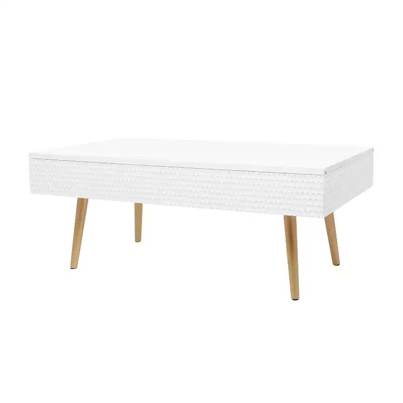 Contemporary Wood Coffee Table White - Olivia & May