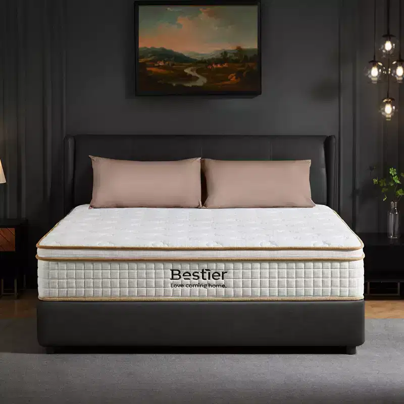 12 inch King Size Tencel Medium Hybrid Mattress, Plush Layer and Cooling Gel Memory Foam Mattress in a Box