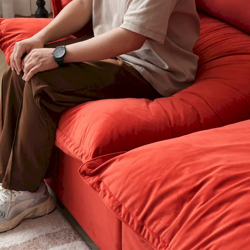 Modular Sectional Sofa Couch, 122.82 Velvet 3 Seater Sofa