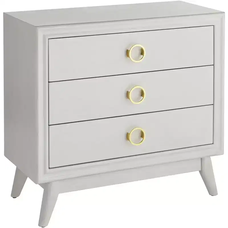 Crestview Collection Oslo 32W White 3-Drawer Accent Chest