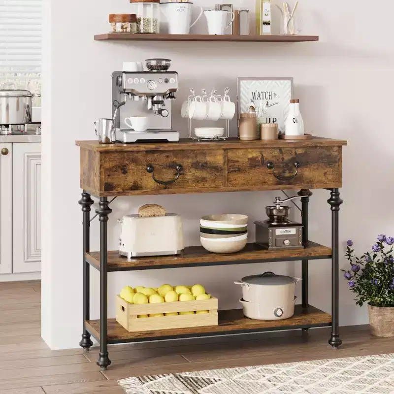 Console Table  2-Drawer Narrow Sofa Table (for Living Room/Entryway/Hallway)