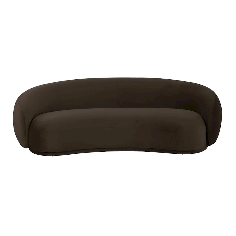 Curved Velvet Upholstered Sofa