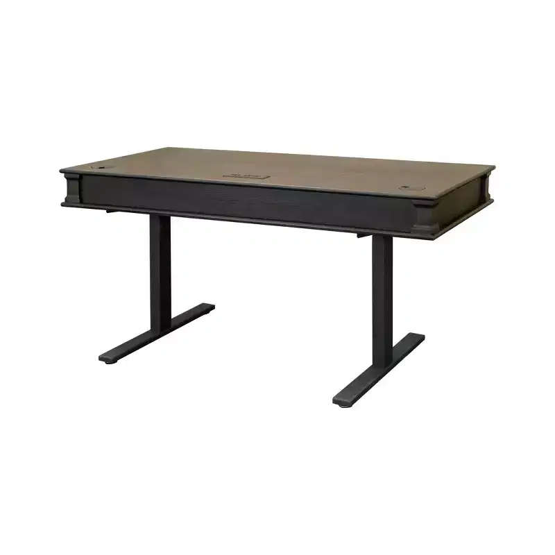 Kingston Traditional Wood Electronic Sit/Stand Desk Dark Brown - Martin Furniture: Adjustable Height, Hartford Collection