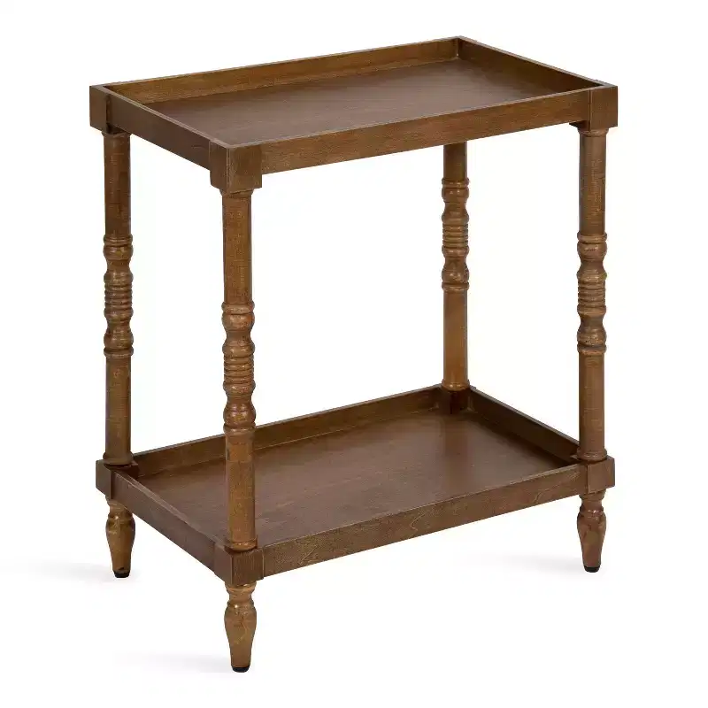 Kate and Laurel Bellport Rectangle Wood Side Table, 22x14x26, Rustic Brown