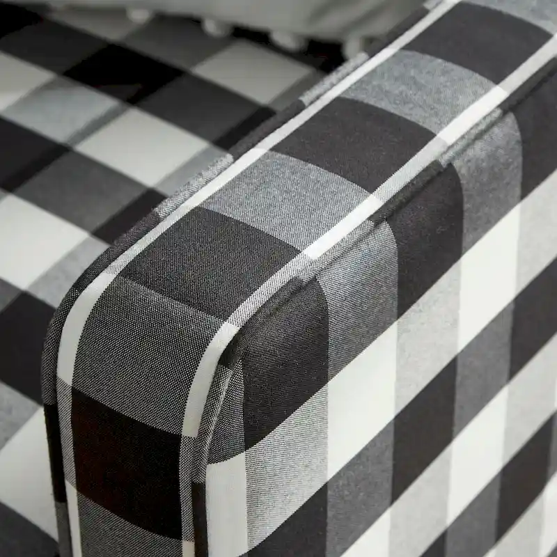Black and White Buffalo Check Plaid Accent Chair