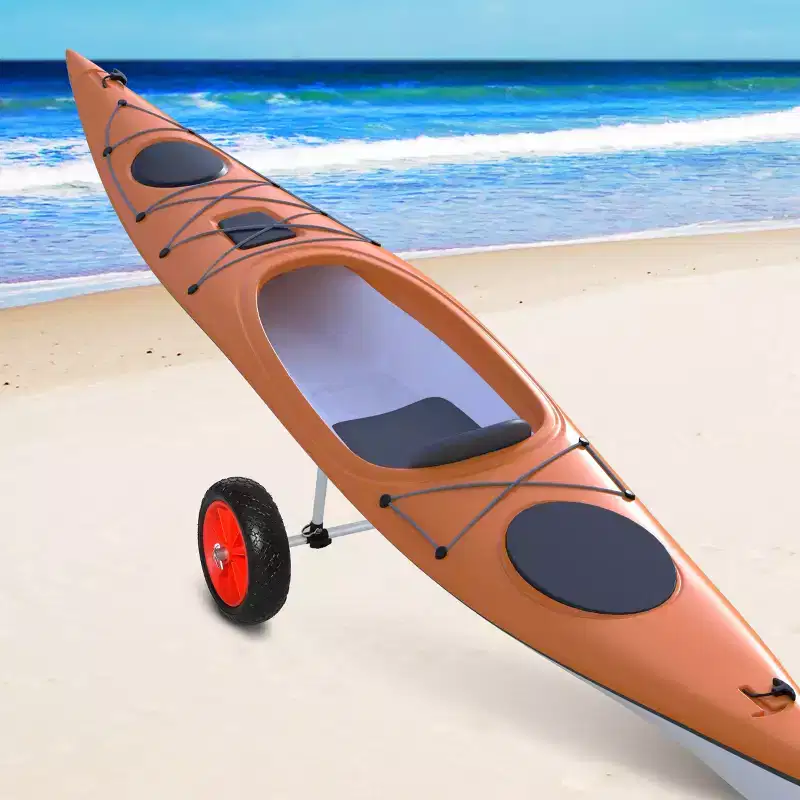Kayak Cart Trolley Trailer with Strong Aluminum Frame, Adjustable Width Crossbar & Large Tires