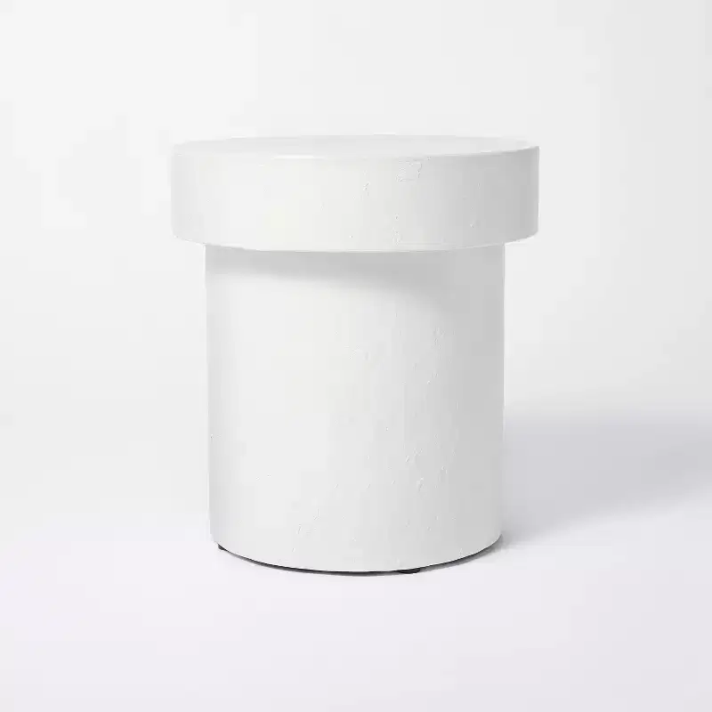 Round Accent Table - Modern Distressed Gray Finish