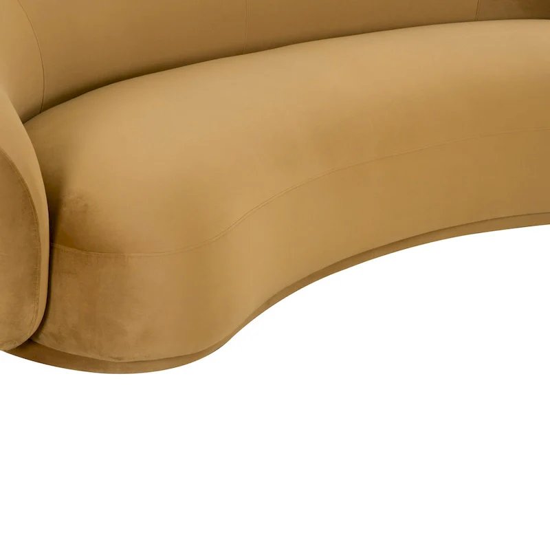 Curved Velvet Upholstered Sofa