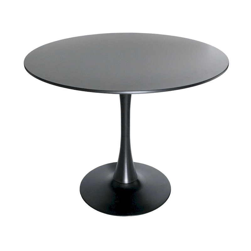 5-Piece Dining Set with 35 Round MDF Table and 4 ABS Plastic Side Chair with Gold Metal Legs