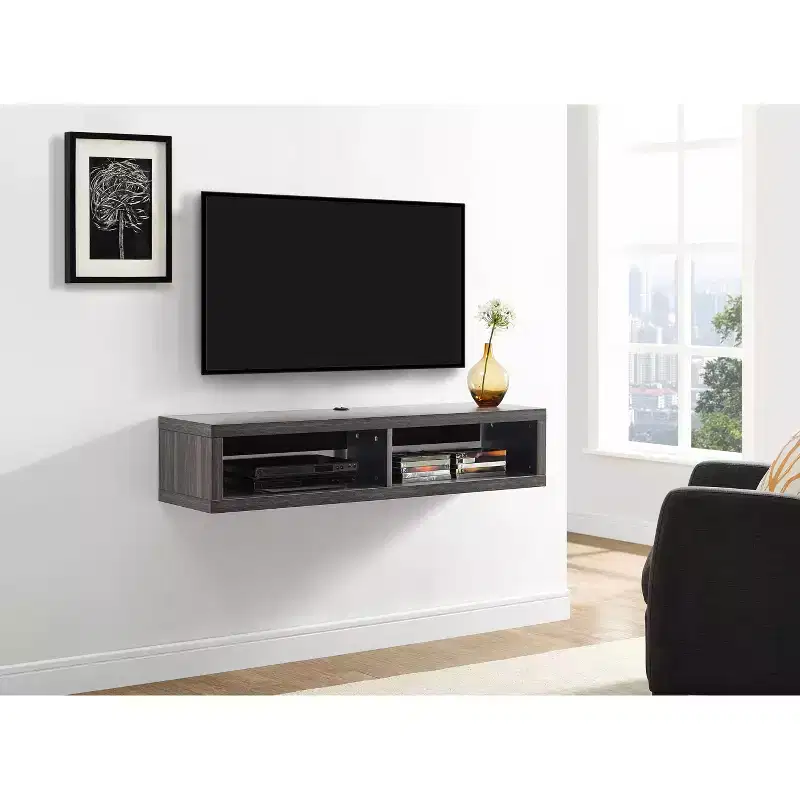 Shallow Wall Mounted A/V Console TV Stand for TVs up to 60 - Martin Furniture
