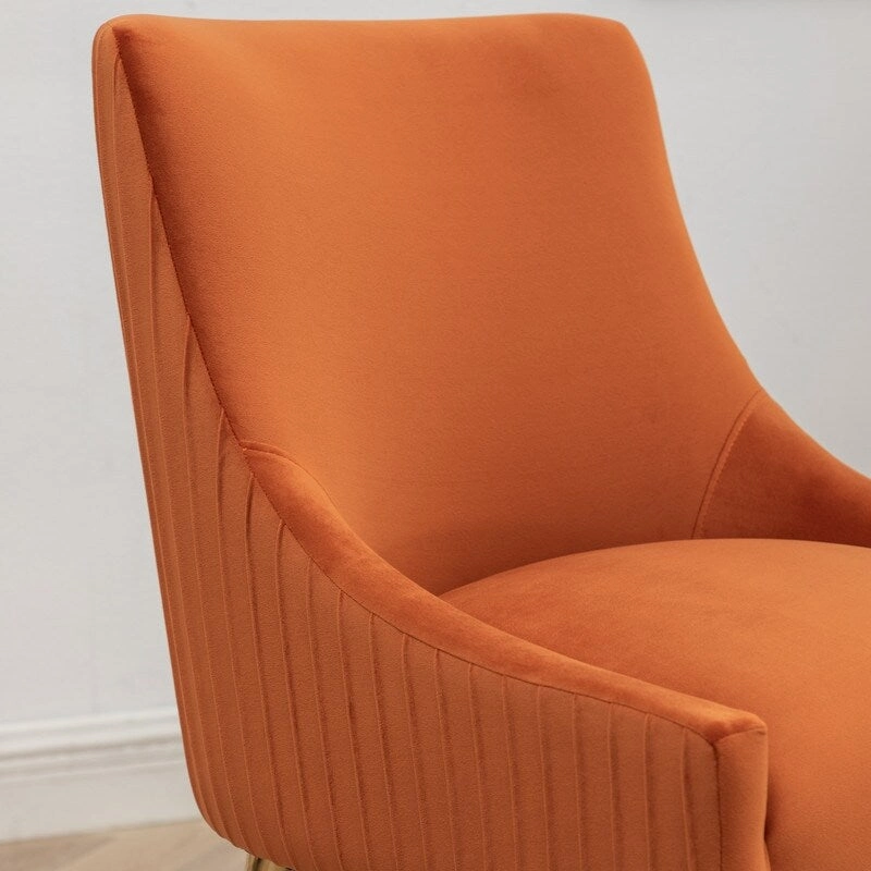 SEYNAR Mid Century Velvet Accent Dining Chair Set of 2 with Rear Handle