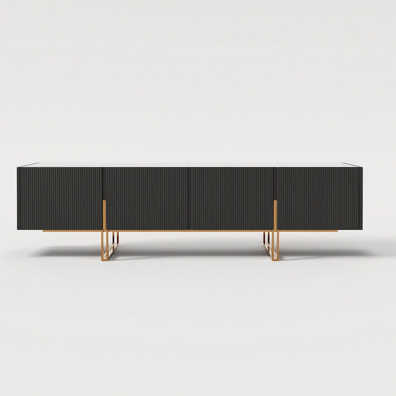 78.7 TV Stand, Entertainment Center with Faux Marble Top