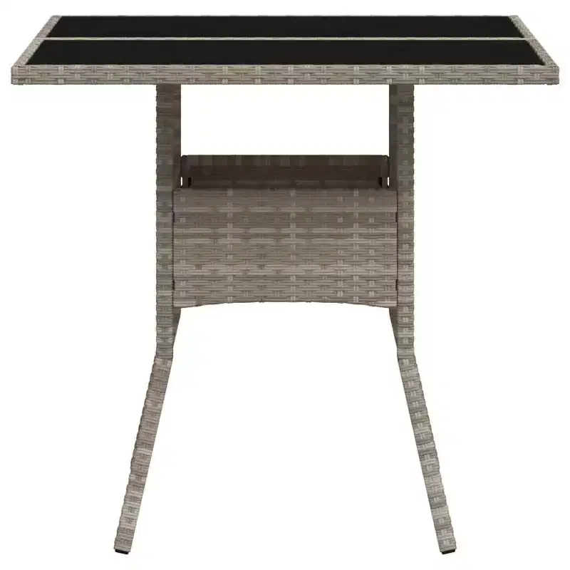 vidaXL Garden Table Light Grey PE Rattan Medium UV-resistant materials