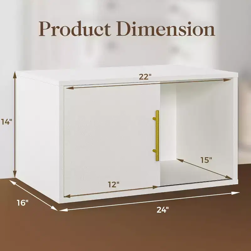 Cube Storage Organizer with Sliding Door, Stackable Bookshelf & Modular Cubby System