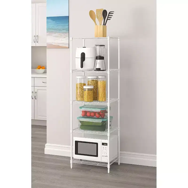 5-Tier Wire Shelving Unit, Adjustable Metal Storage for Kitchen Pantry Garage
