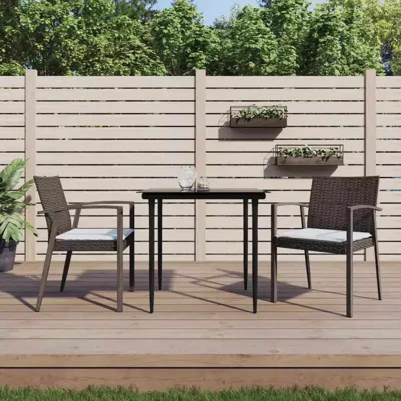 vidaXL Garden Chair Set of 6 Poly Rattan, Steel Medium Durable