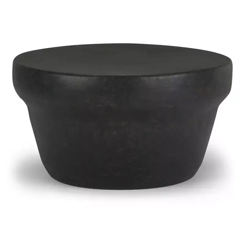 33" Beaton Metal Coffee Table Rustic Bronze - WyndenHall: Round, Modern Industrial Design, Storage Compartment, Powder-Coated