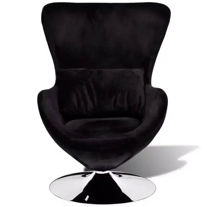 360° Swivel Egg Accent Chair – Black, Seats 1