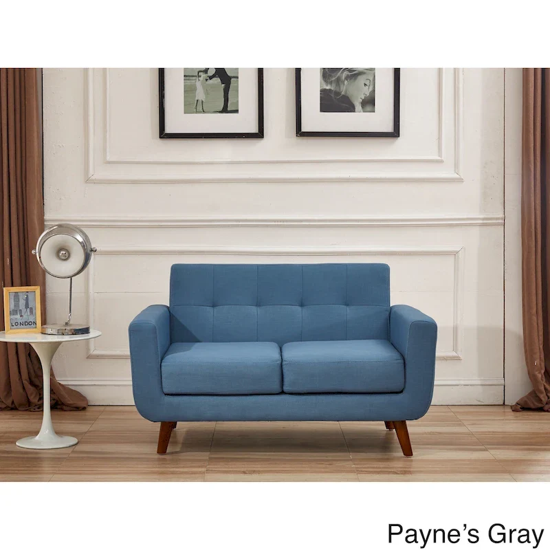 Mid-Century Modern Fabric Loveseat