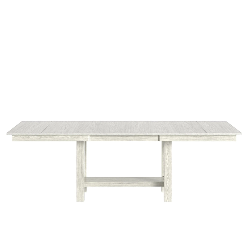 VECELO 7-Piece Dining Table Set, Thickened Solid Wood Rectangular Extendable Dining Table & 6 Solid Wood Dining Chairs