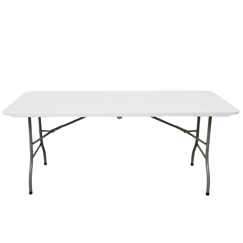 6 Foot Plastic Folding Table in White