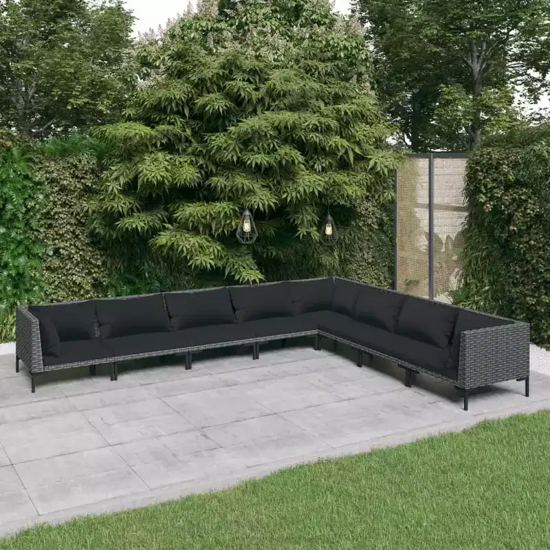 vidaXL Patio Lounge Set Dark grey
