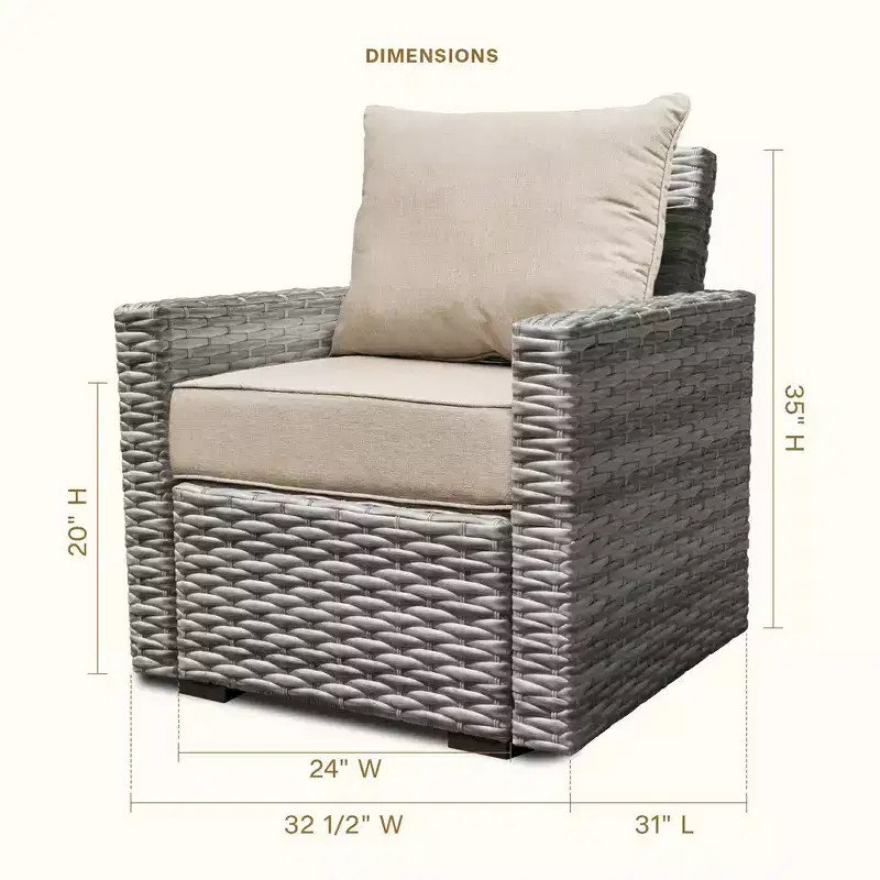 Honeycomb Outdoor Carmel Seat - Espresso Wicker Chair: Weather Resistant Modular Patio Lounge Furniture