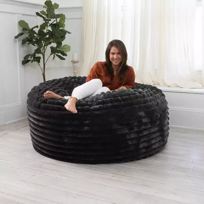 5 Foot Bean Bag Chair for Adults - Luxe Faux Fur