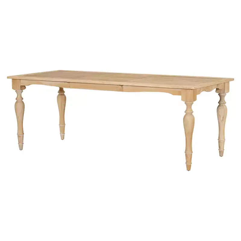 82.7 Vintage Traditional Extendable Dining Table, 23.6 Removable Leaf Natural Finish