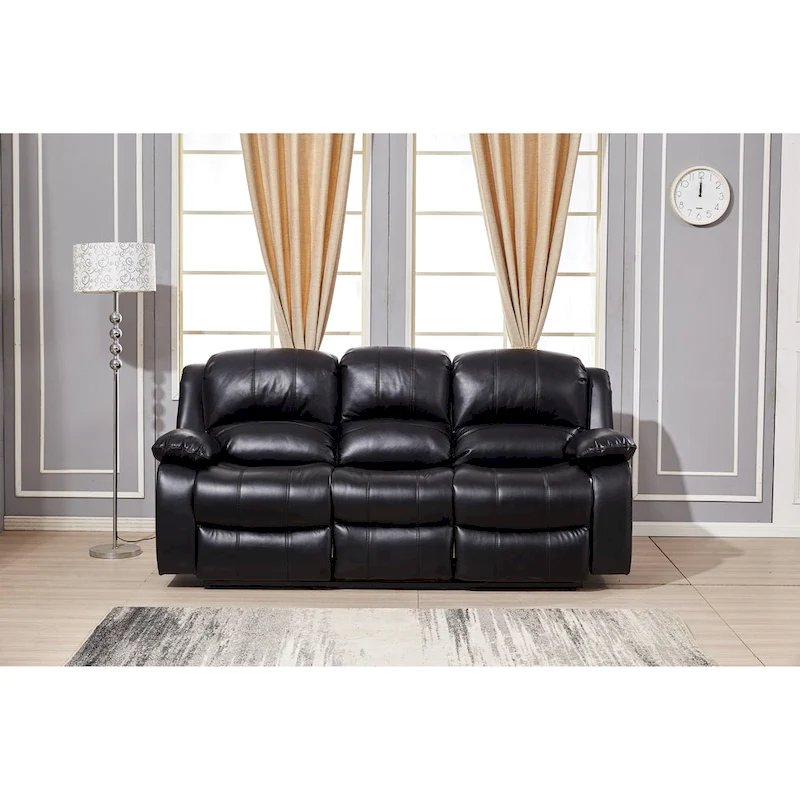 Betsy Furniture Bonded Leather Power Rclining 3-seat Sofa Couch 8018
