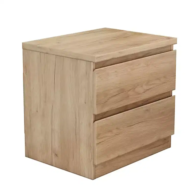 Designed for everyday convenience, this 19.7-Inch Natural Nightstand with 2 Drawers, Beside Table with Drawers Handle Free Design,Thickened Top.