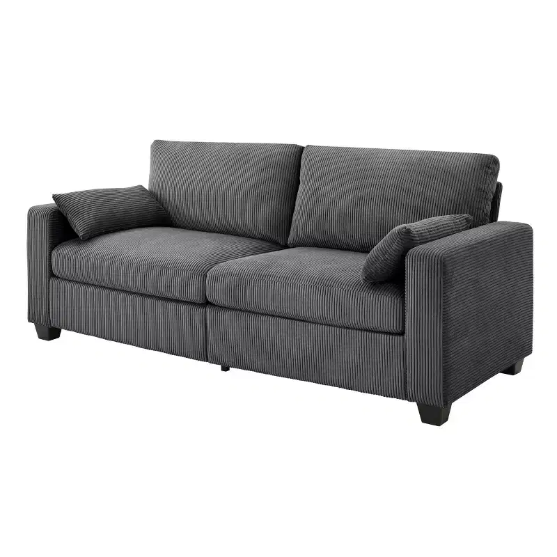 Modern Fabric Upholstered Loveseat with Removable Covers