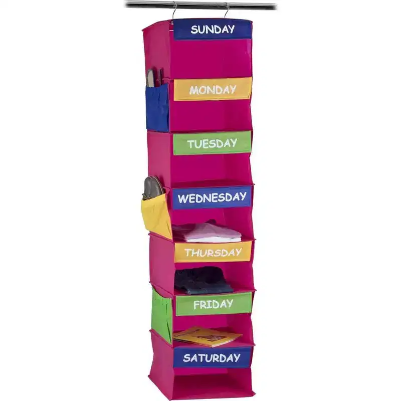 Rainbow 7-Shelf Kids Hanging Closet Organizer, Portable