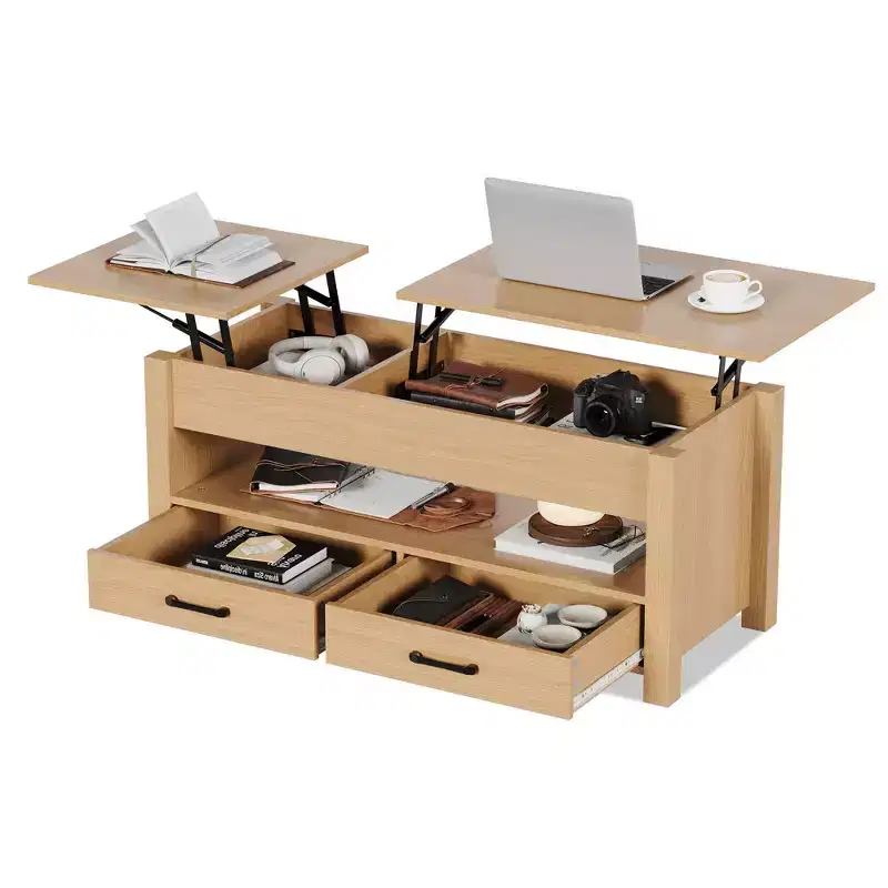 Wood Coffee Table - Adjustable Coffee Table, Height Adjustable Coffee Table, Modern Coffee Table, Stylish Coffee Table