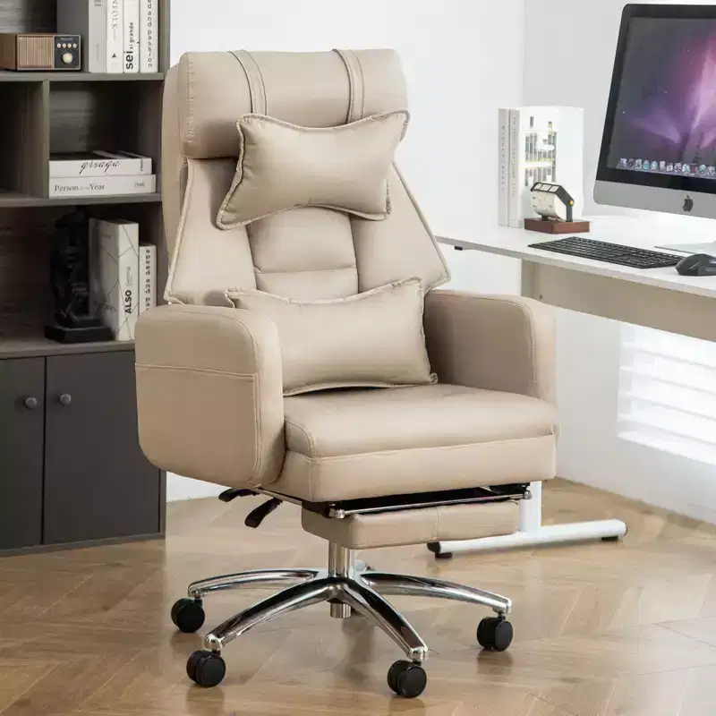 360° Swivel Ergonomic Recliner Office Chair with Footrest, Headrest & Lumbar Pillow, 400 lbs