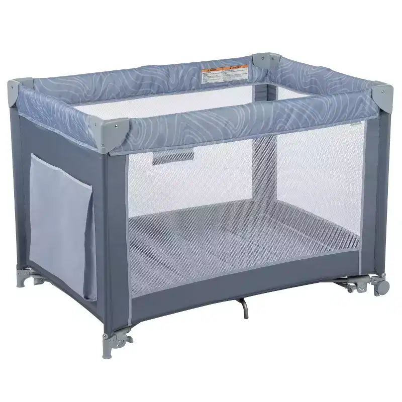 Rocking Bassinet with Play Yard : Folds for Easy Transport, Plastic and Aluminum Frame, Mesh Surface