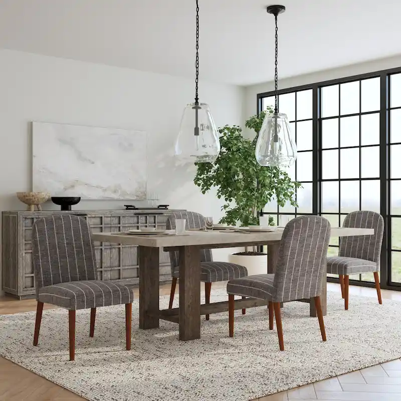 HomePop Rounded back Upholstered Dining chair-Single Pack