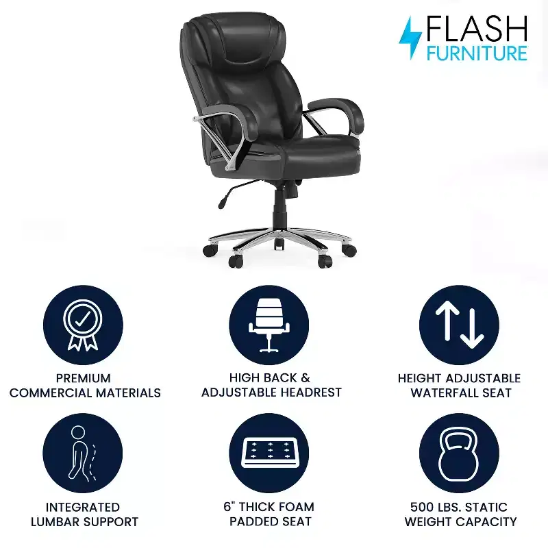HERCULES Series Big & Tall 500 lb. Rated LeatherSoft Executive Swivel Ergonomic Office Chair