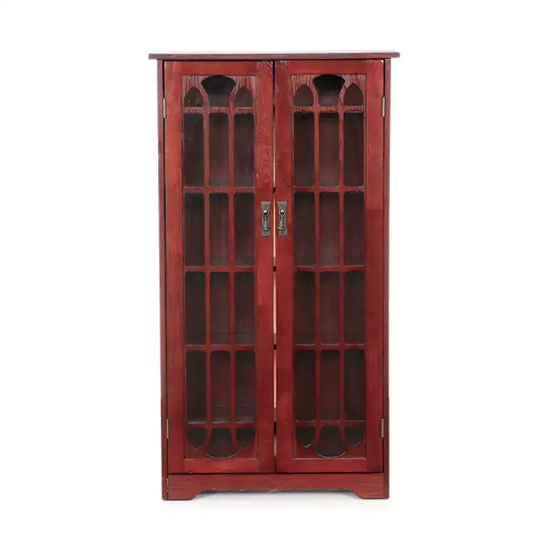 Window Pane Media Cabinet - Cherry - SEI