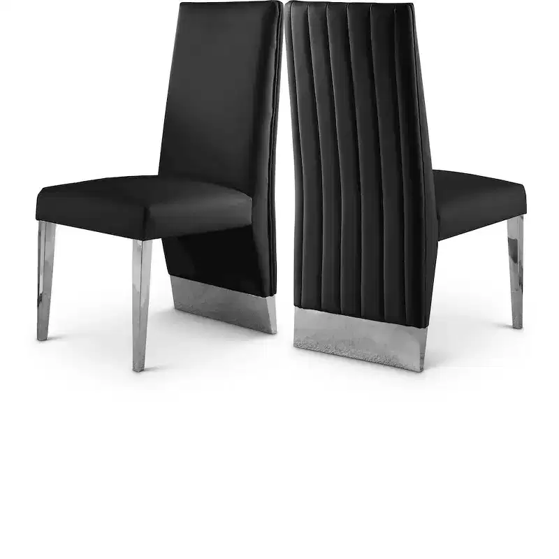 Meridian Furniture,Porsha Vegan Leather Dining Chair, Set of 2
