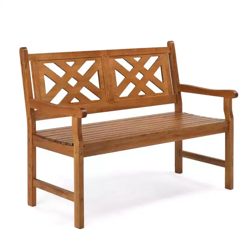 Karl Home | Original Wood Geometric Back Patio Bench