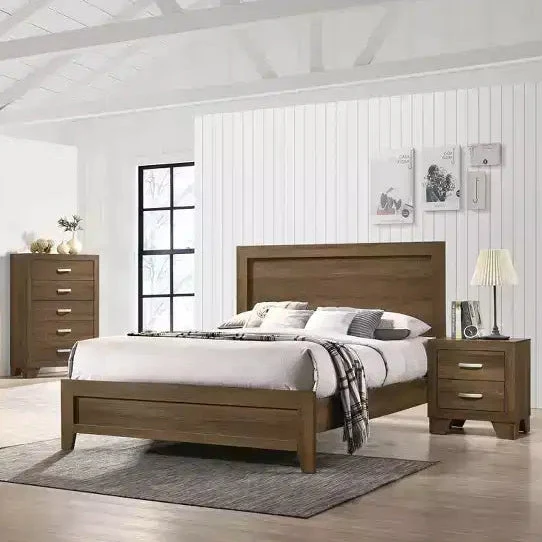 Classic 5-Drawer Dresser, Wood Grain Storage Chest with Smooth Glide, Nightstand for Bedroom Living Room Organization