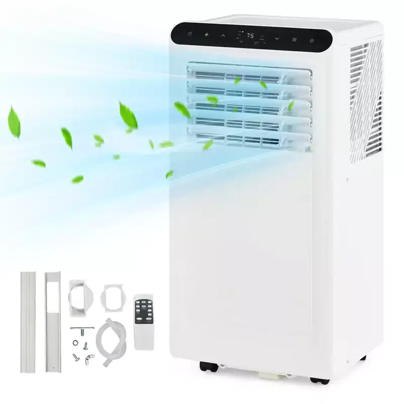 8,000 BTU Portable AC  3-in-1 Air Conditioner (1 Pack) for Rooms Up to 350 Sq.Ft | Compact Design with Window Kit & 24H Timer