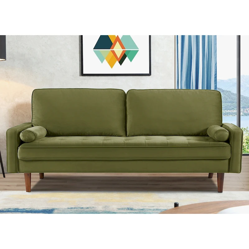 Monahan 70W Wood Frame Velvet Tufted Sofa