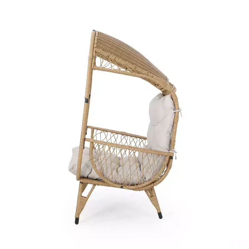 Christopher Knight Home Didier Farmhouse Iron and Faux Rattan Patio Standing with Basket Design