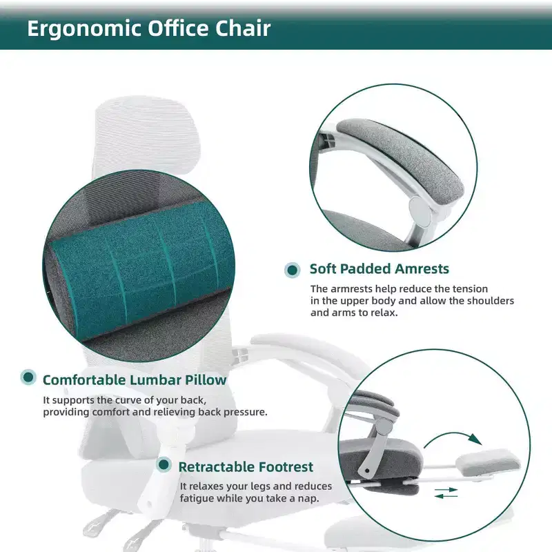 MAYEERTY 360 Swivel Office Chair Height Adjustable Pneumatic Seat 275 Lbs Weight Capacity
